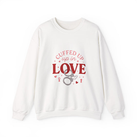 Cuffed Up in Love Crewneck Sweatshirt — Cozy Romantic Pullover