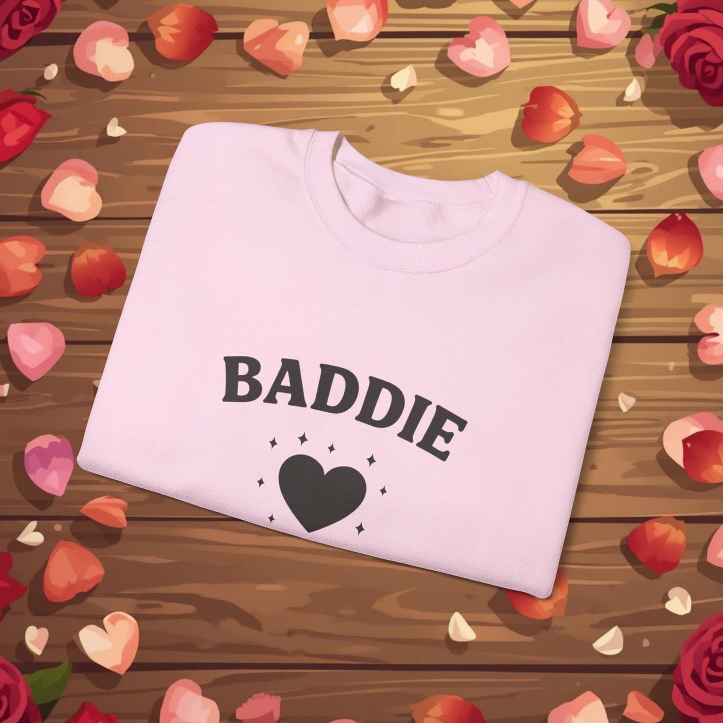 Baddie in Love sweatshirt | Heart typography crewneck