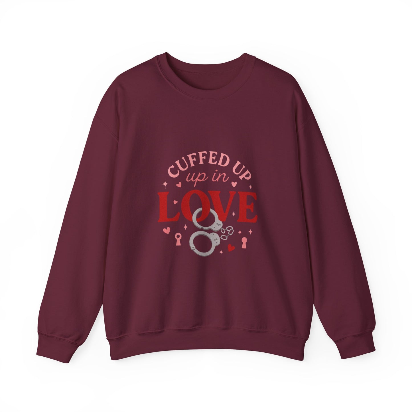 Cuffed Up in Love Crewneck Sweatshirt — Cozy Romantic Pullover