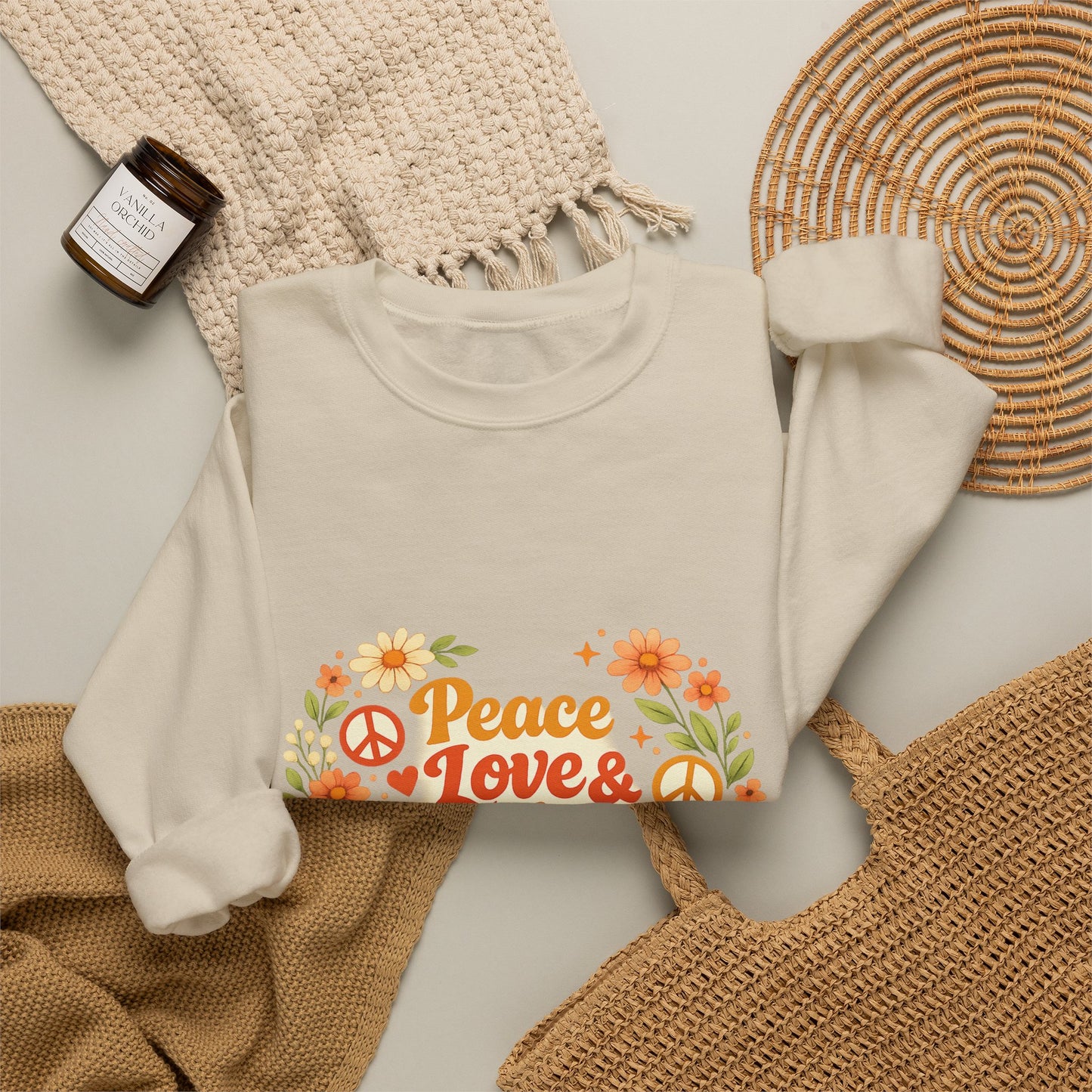 Peace Love and Summer Sweatshirt — Summer Vibes Crewneck