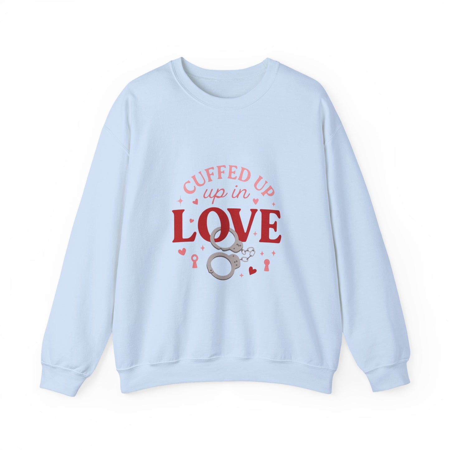Cuffed Up in Love Crewneck Sweatshirt — Cozy Romantic Pullover