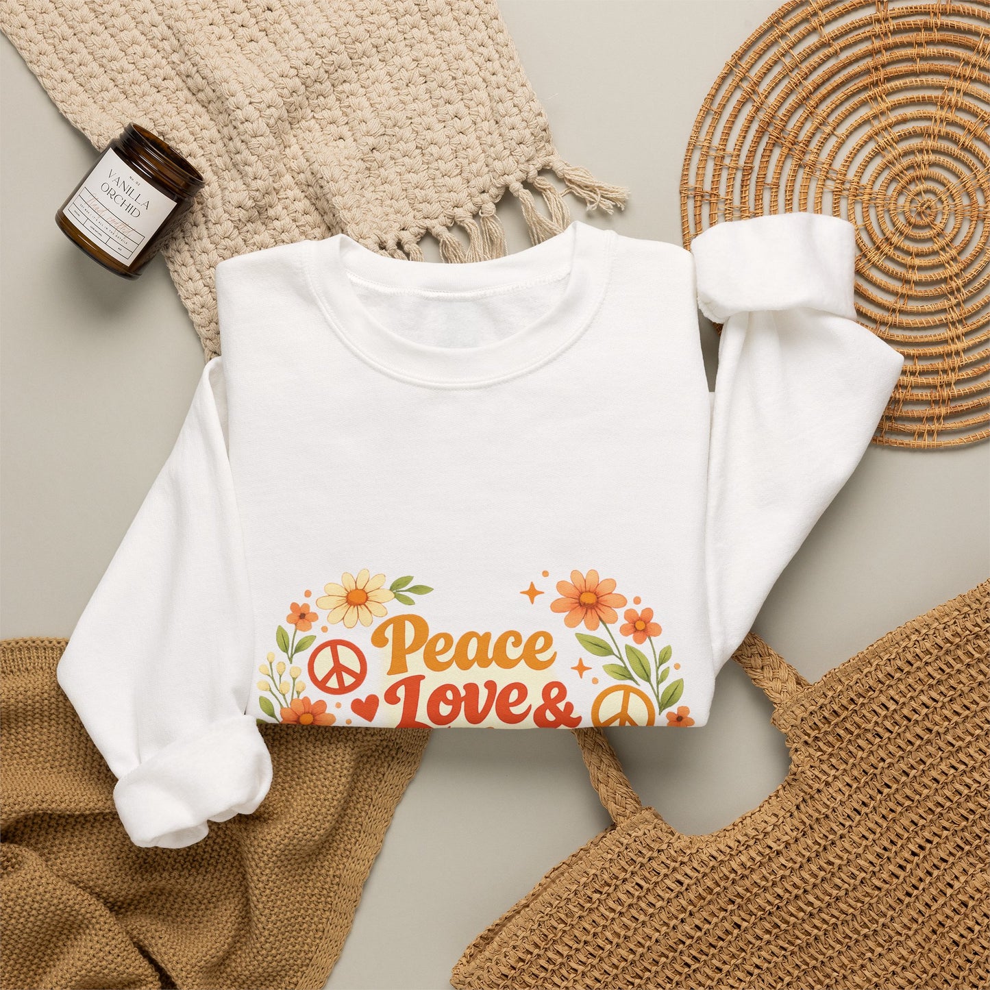 Peace Love and Summer Sweatshirt — Summer Vibes Crewneck