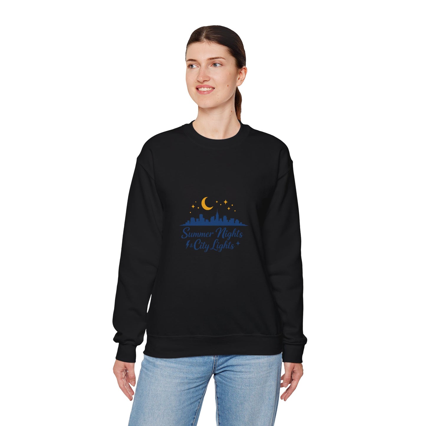 Summer Vibes Crewneck Sweatshirt — "Summer Nights and City Lights"