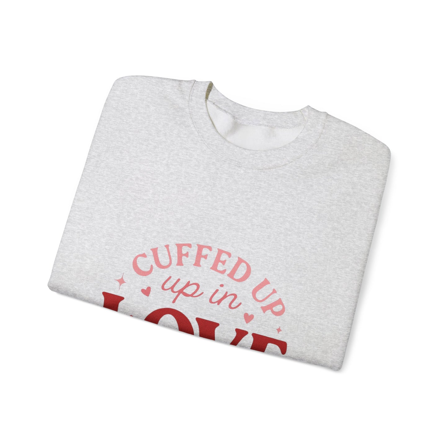 Cuffed Up in Love Crewneck Sweatshirt — Cozy Romantic Pullover