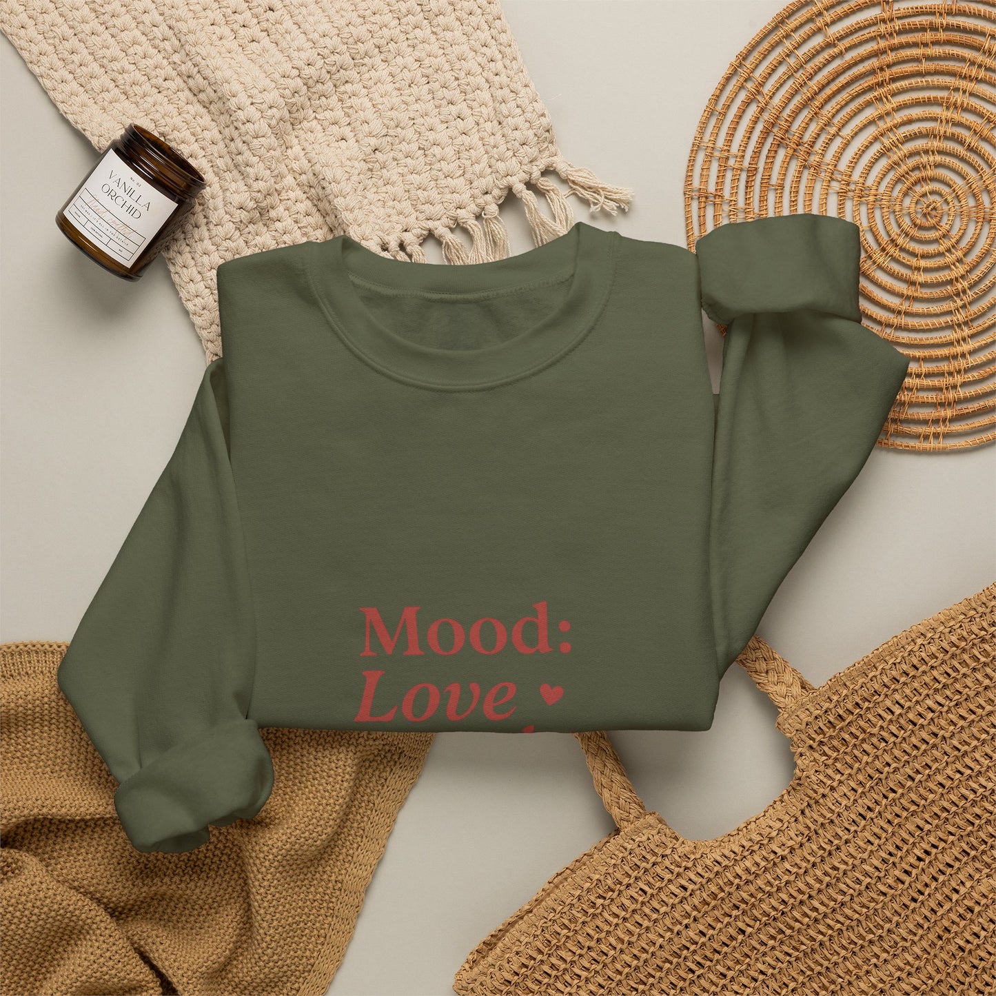 Mood: Love and Chill sweatshirt | Cozy slogan crewneck
