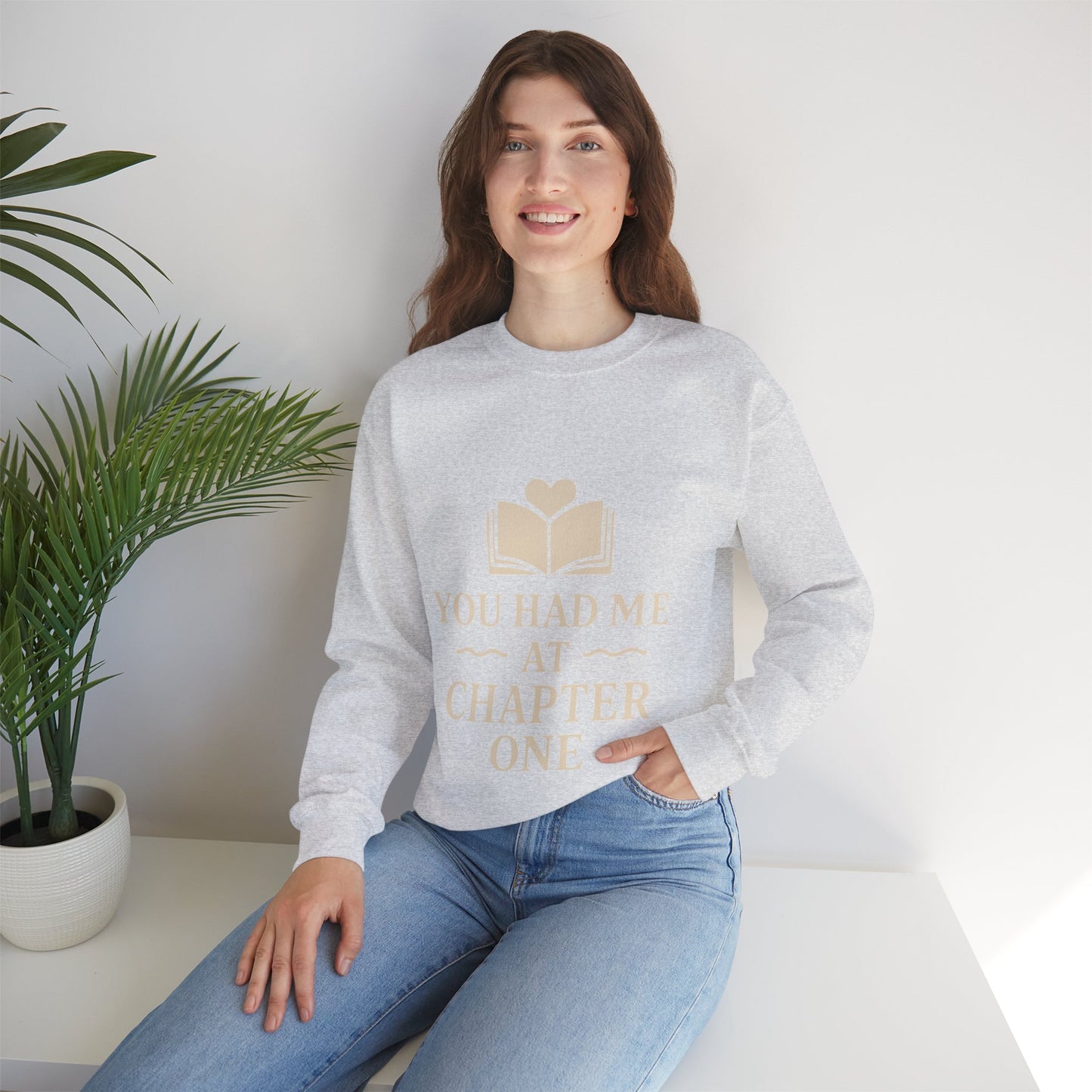 You Turned the Page Book Graphic Sweatshirt | Cozy Reading Quote Crewneck