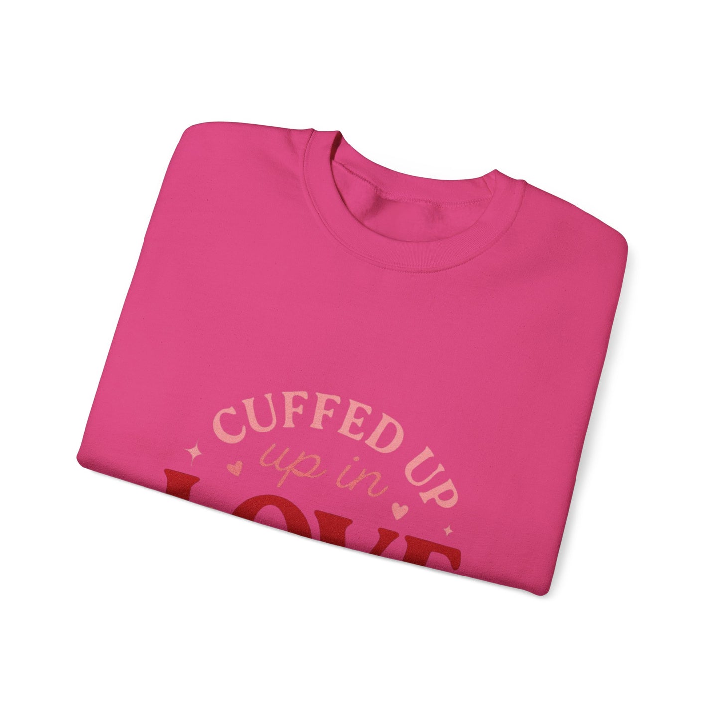Cuffed Up in Love Crewneck Sweatshirt — Cozy Romantic Pullover