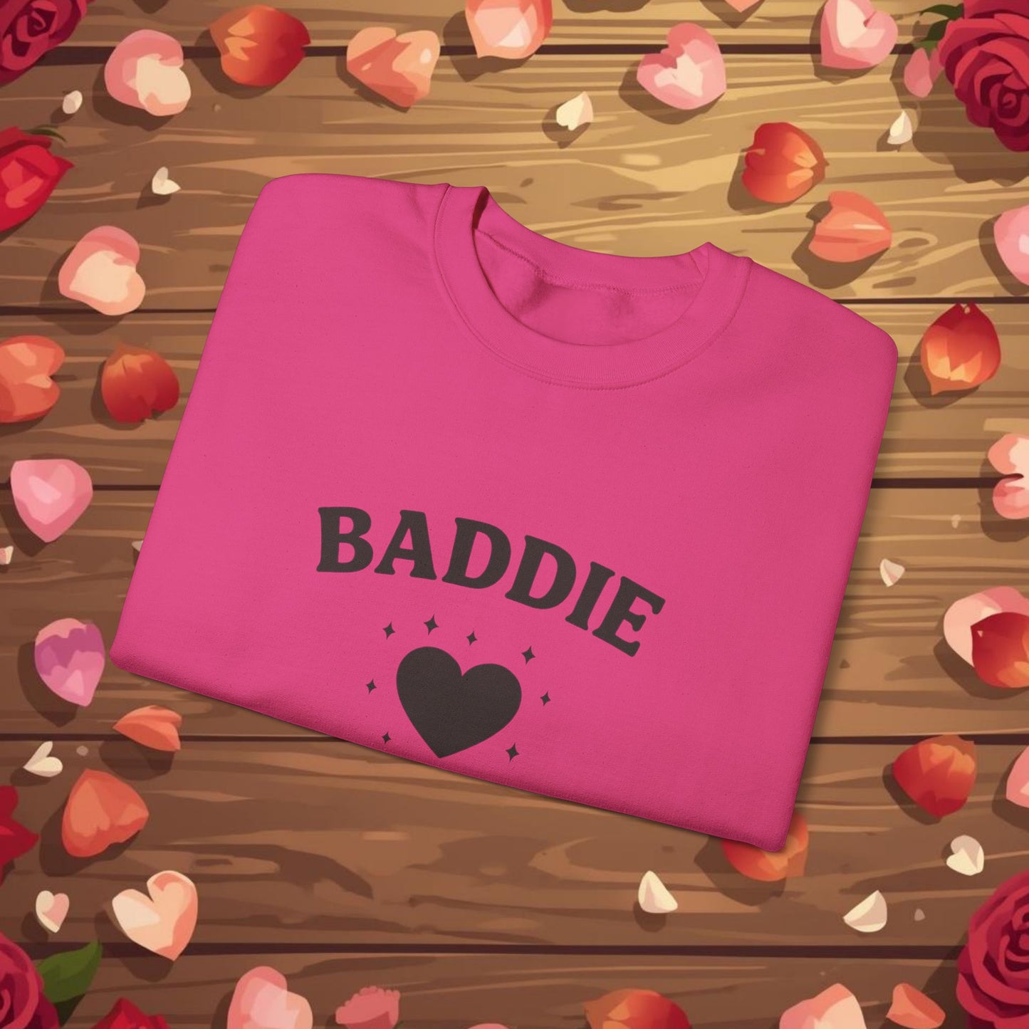 Baddie in Love sweatshirt | Heart typography crewneck