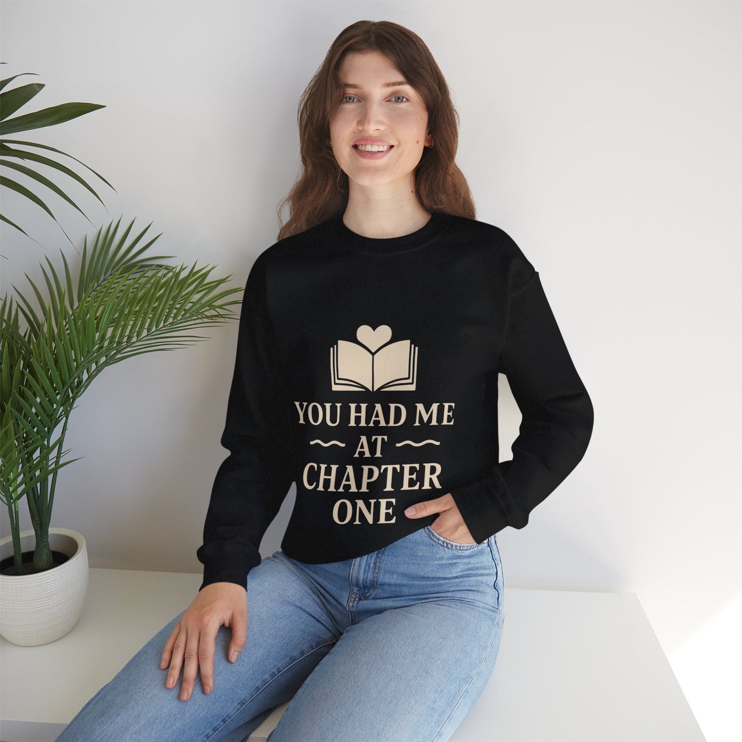 You Turned the Page Book Graphic Sweatshirt | Cozy Reading Quote Crewneck