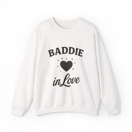 Baddie in Love sweatshirt | Heart typography crewneck Printify