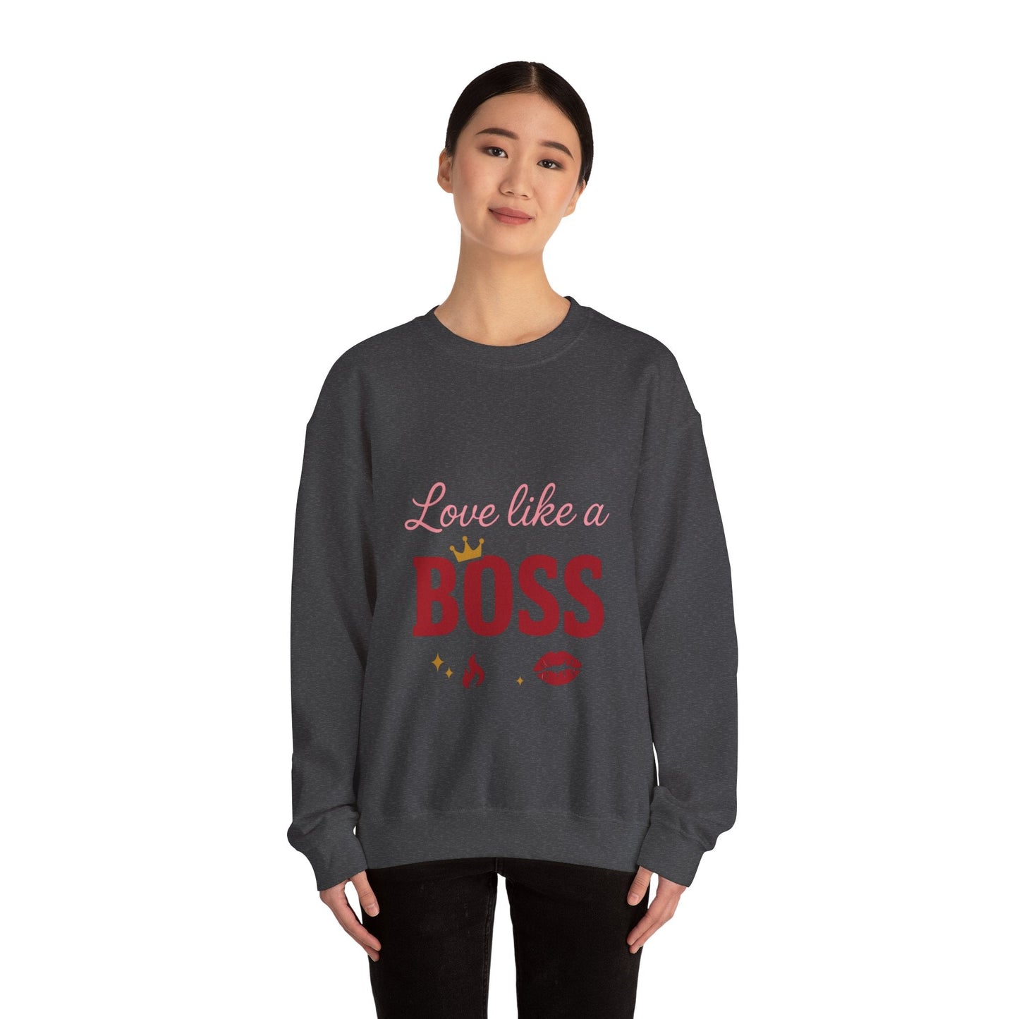 Love Like a Boss sweatshirt | Romantic typography crewneck Printify