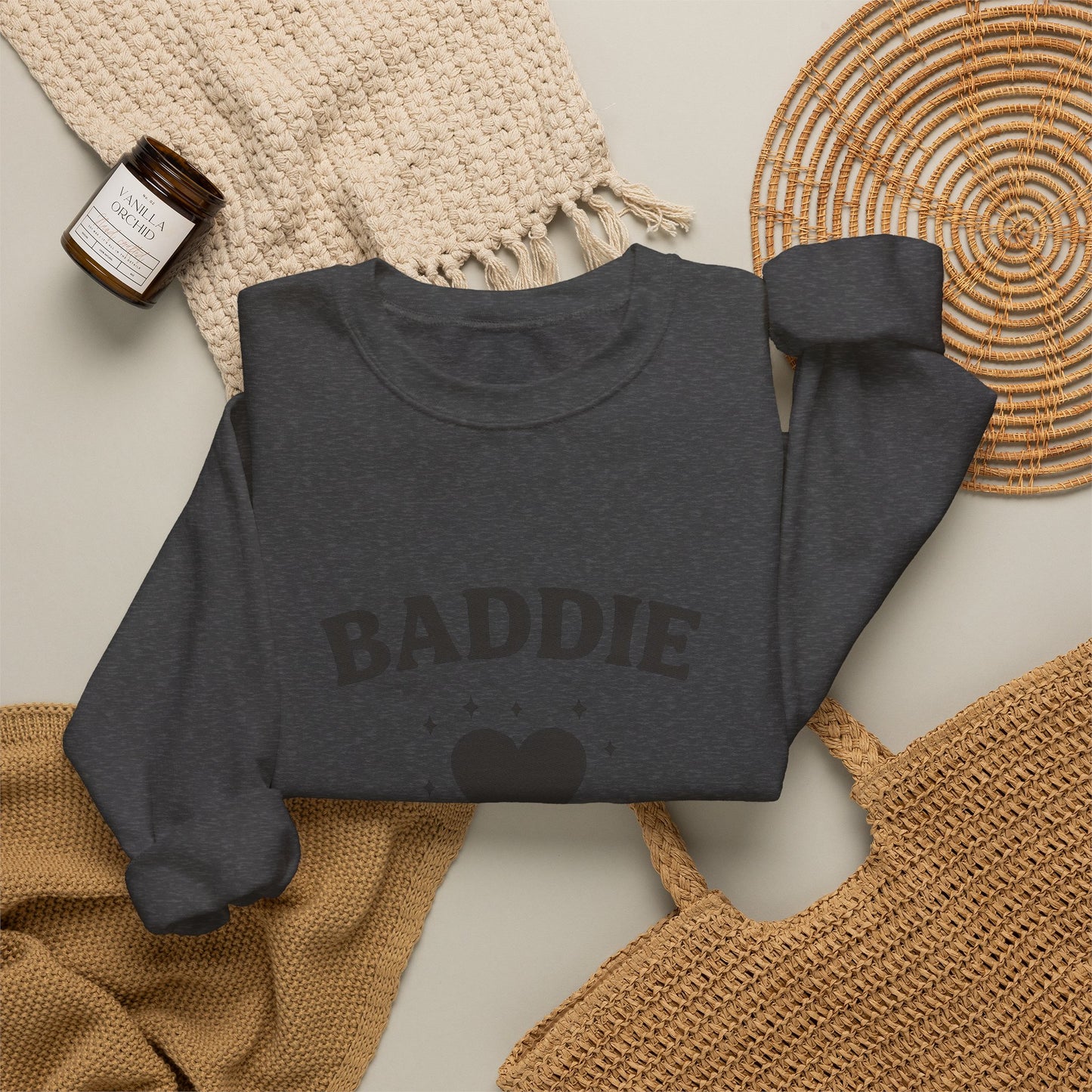 Baddie in Love sweatshirt | Heart typography crewneck