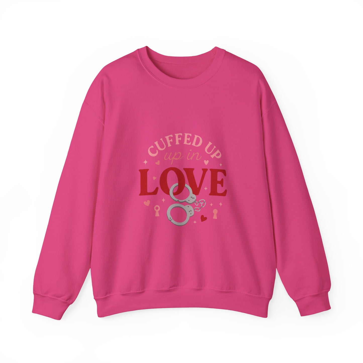 Cuffed Up in Love Crewneck Sweatshirt — Cozy Romantic Pullover