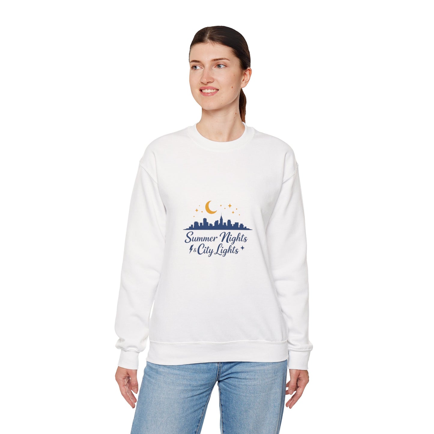 Summer Vibes Crewneck Sweatshirt — "Summer Nights and City Lights"