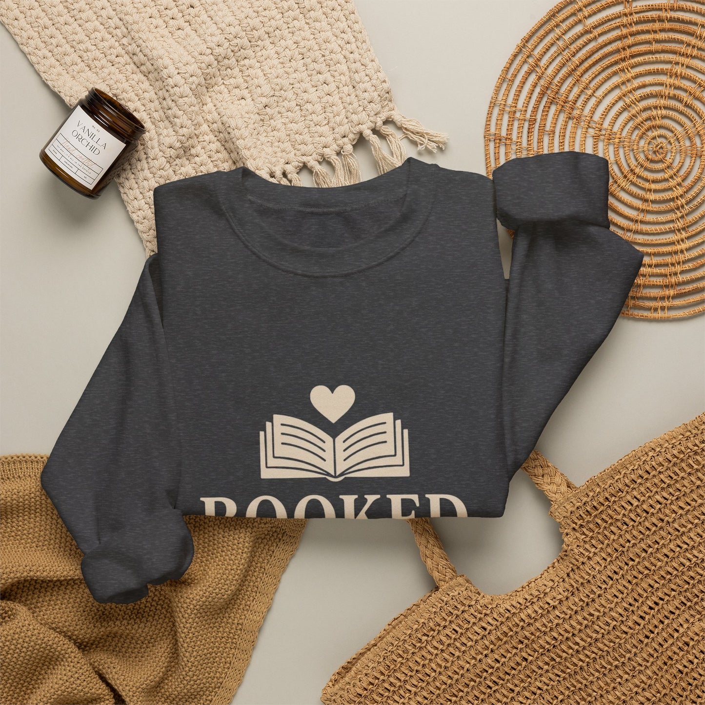 Booked and in Love Sweatshirt | Book Lovers Crewneck, Reading Graphic