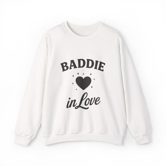 Baddie in Love sweatshirt | Heart typography crewneck