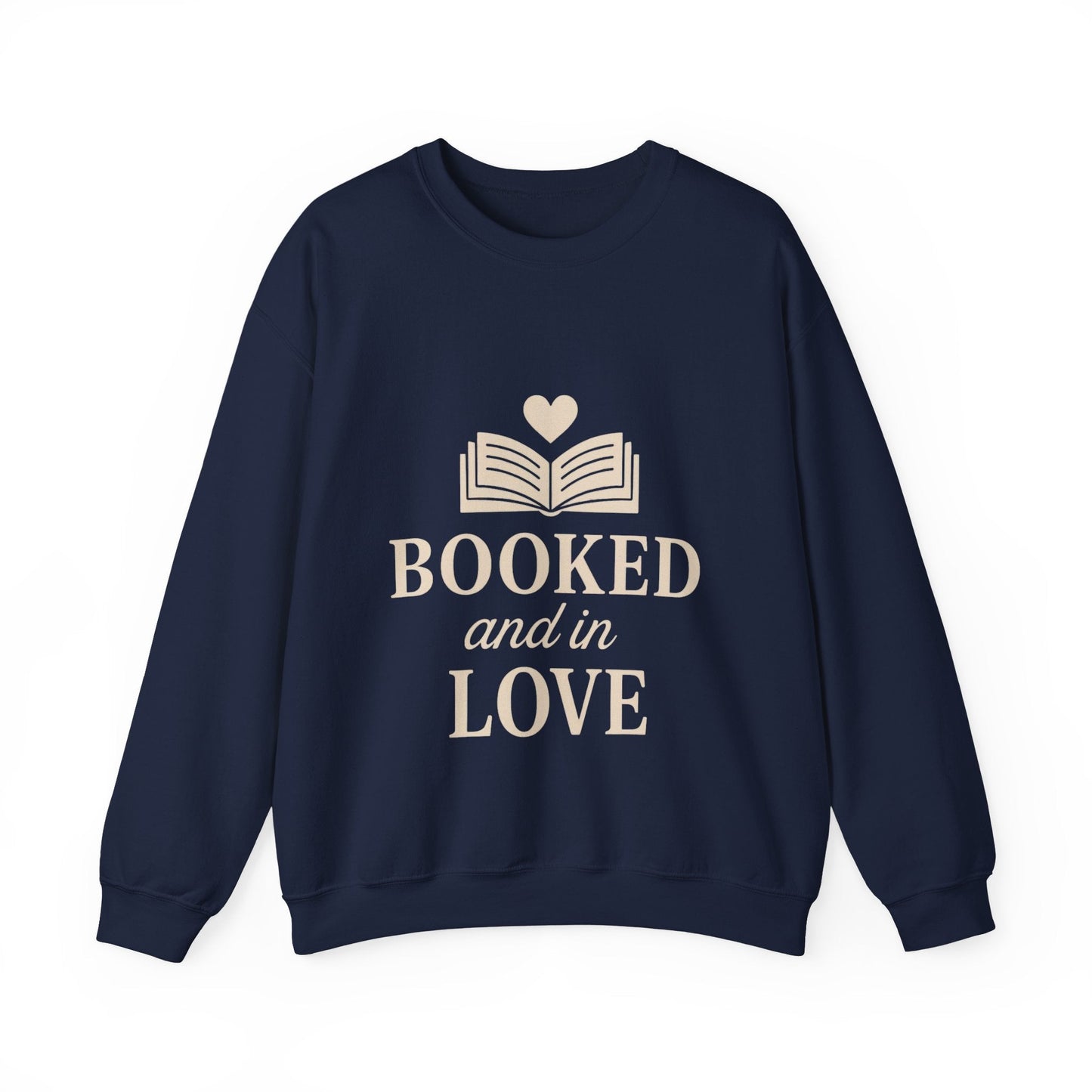 Booked and in Love Sweatshirt | Book Lovers Crewneck, Reading Graphic Printify