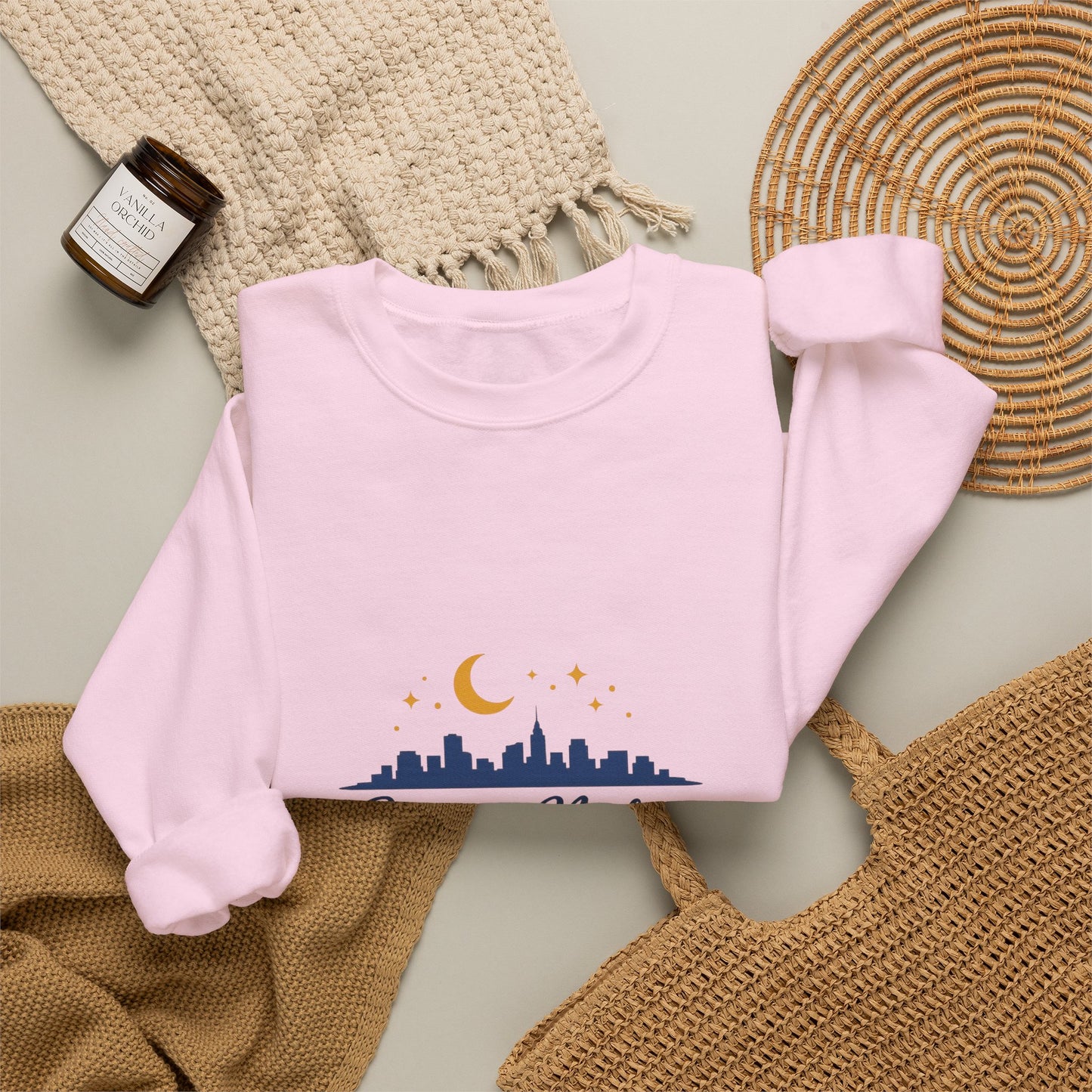 Summer Vibes Crewneck Sweatshirt — "Summer Nights and City Lights"