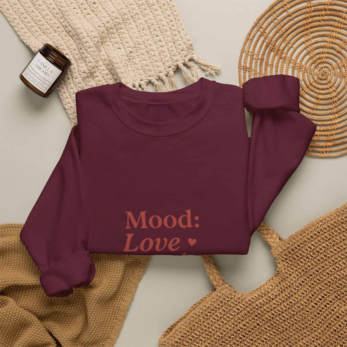 Mood: Love and Chill sweatshirt | Cozy slogan crewneck