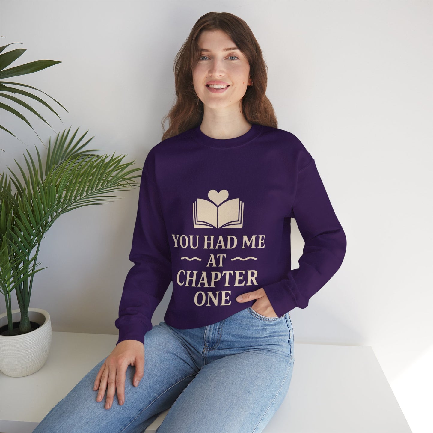 You Turned the Page Book Graphic Sweatshirt | Cozy Reading Quote Crewneck