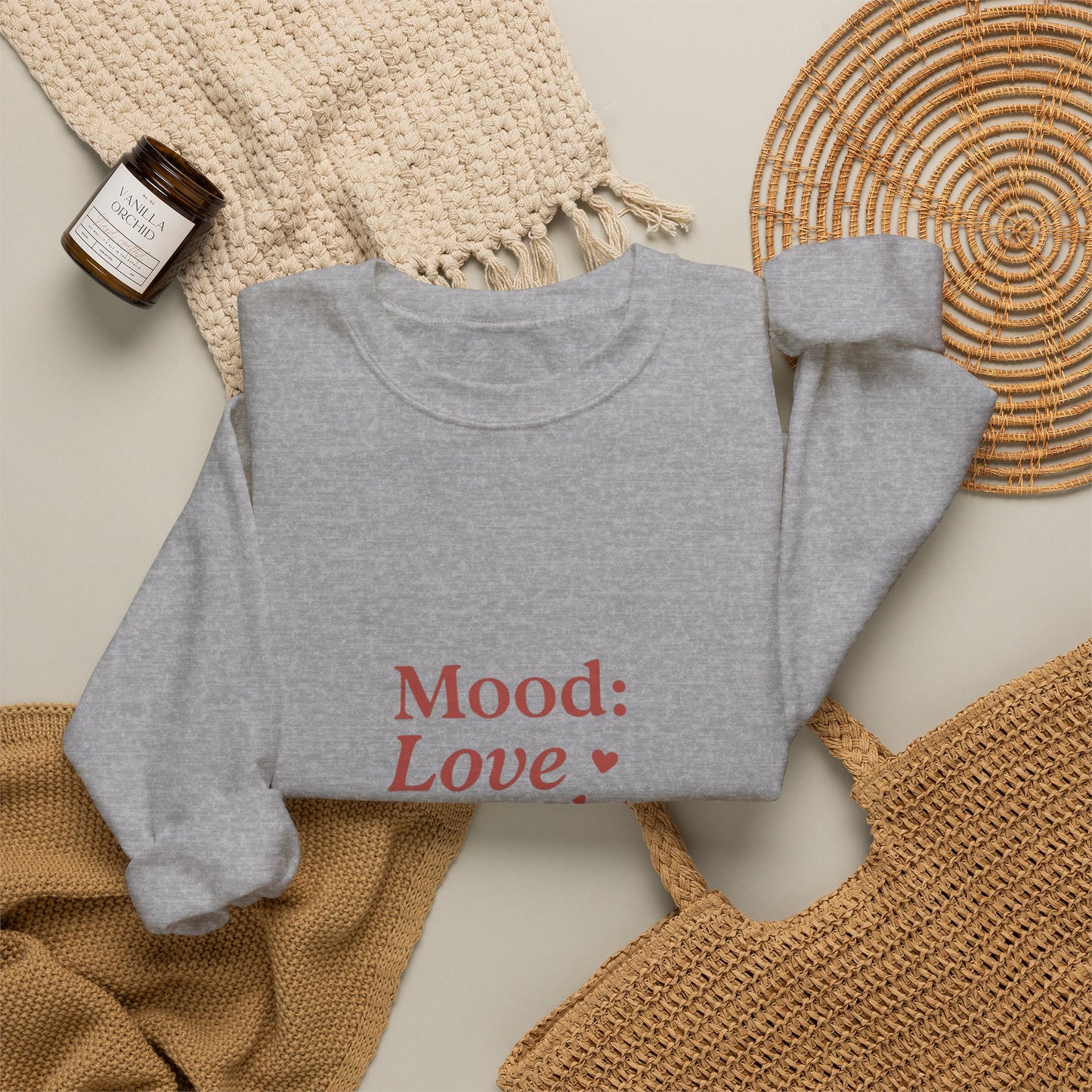 Mood: Love and Chill sweatshirt | Cozy slogan crewneck