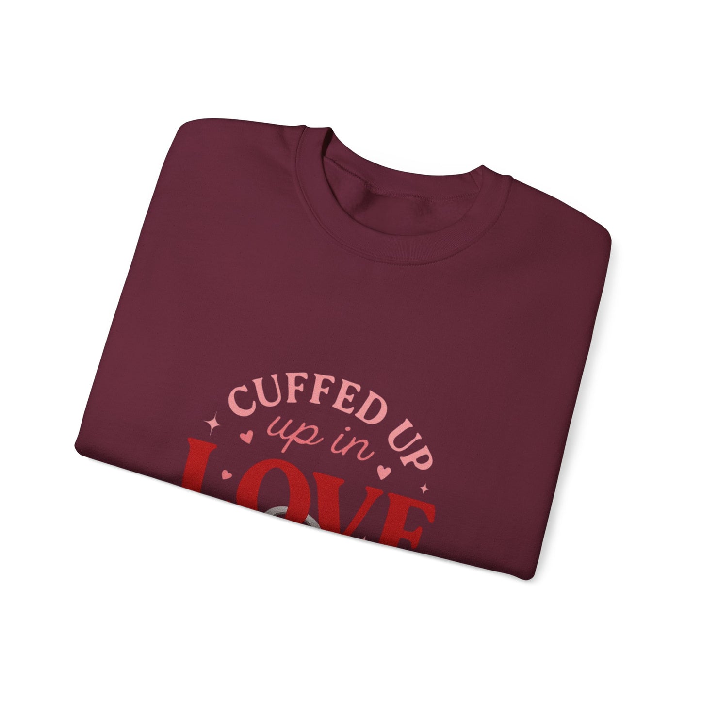 Cuffed Up in Love Crewneck Sweatshirt — Cozy Romantic Pullover