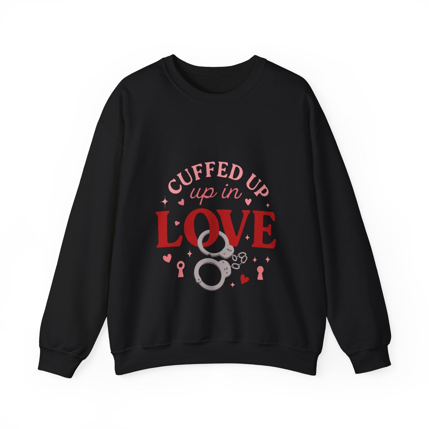Cuffed Up in Love Crewneck Sweatshirt — Cozy Romantic Pullover