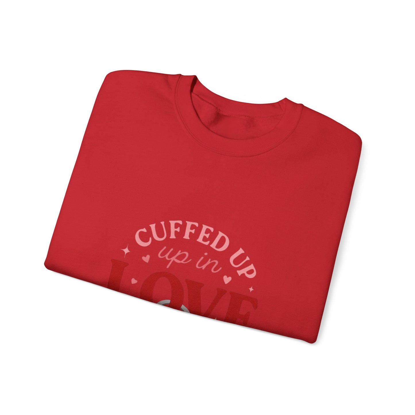 Cuffed Up in Love Crewneck Sweatshirt — Cozy Romantic Pullover