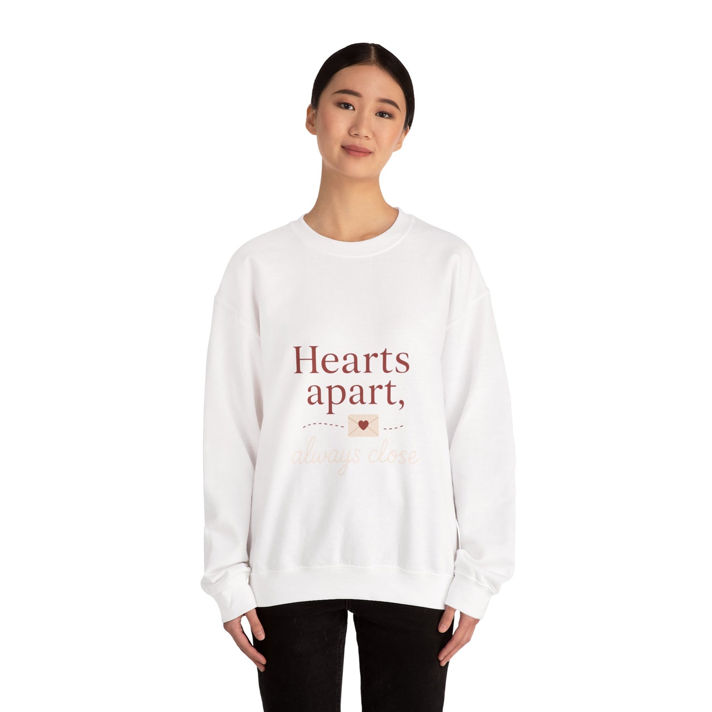 Hearts apart letterbox crewneck sweatshirt | long distance relationship
