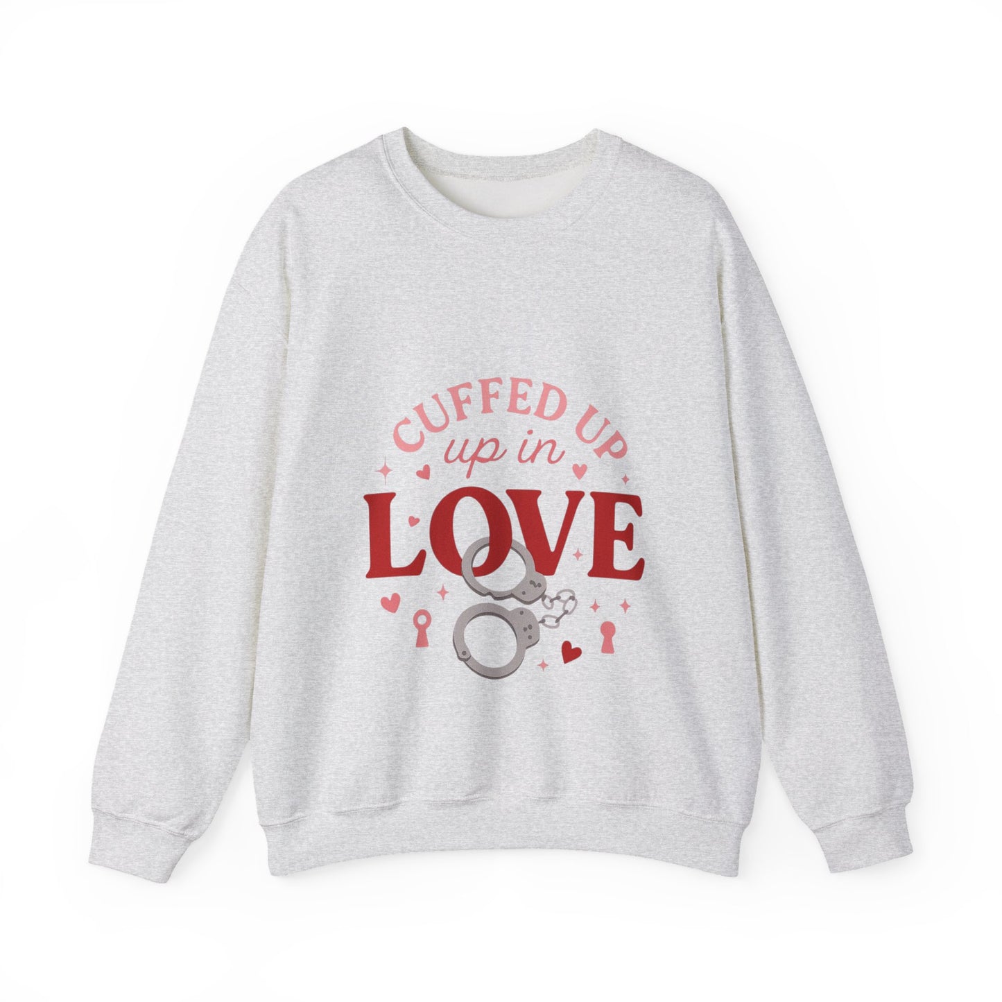 Cuffed Up in Love Crewneck Sweatshirt — Cozy Romantic Pullover