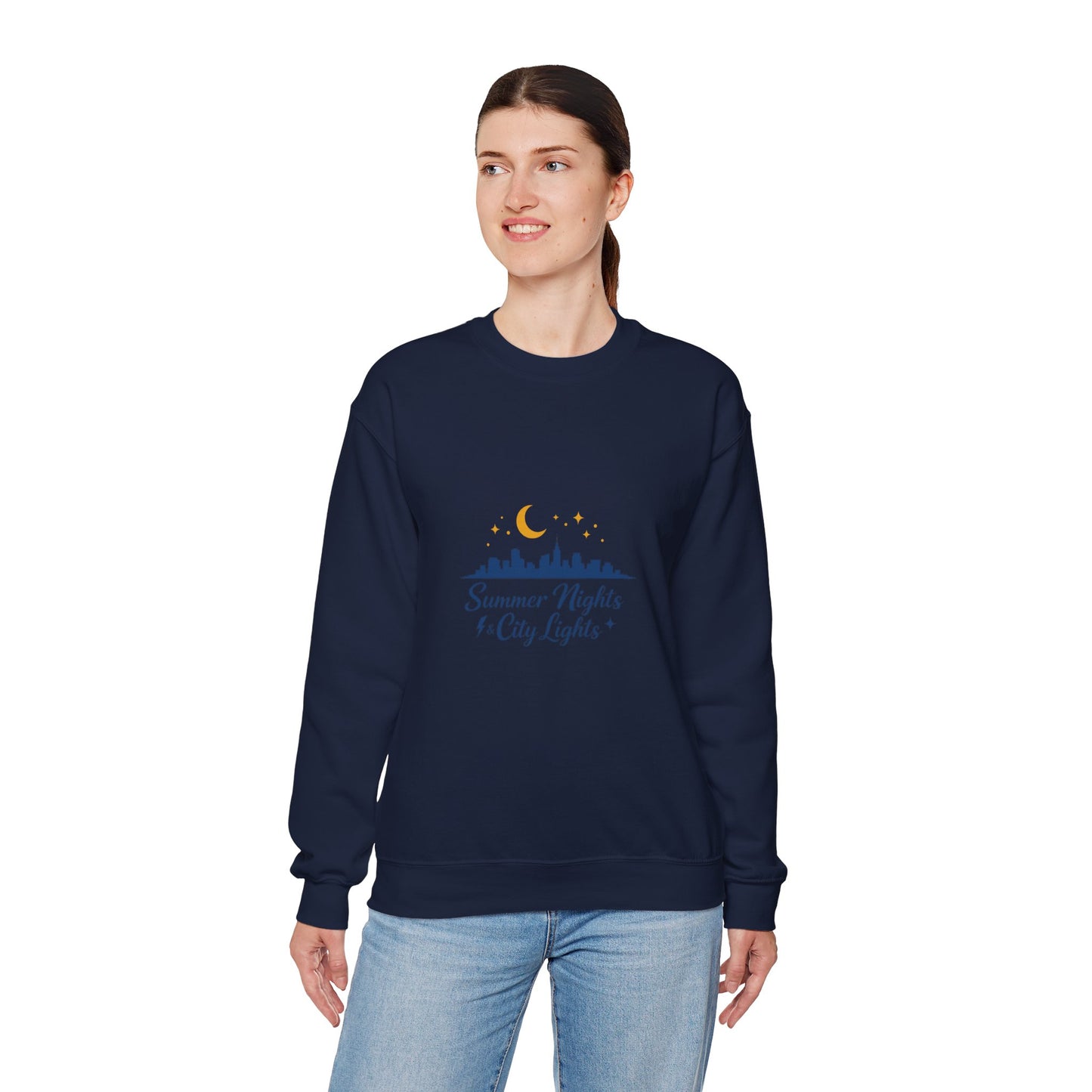 Summer Vibes Crewneck Sweatshirt — "Summer Nights and City Lights"