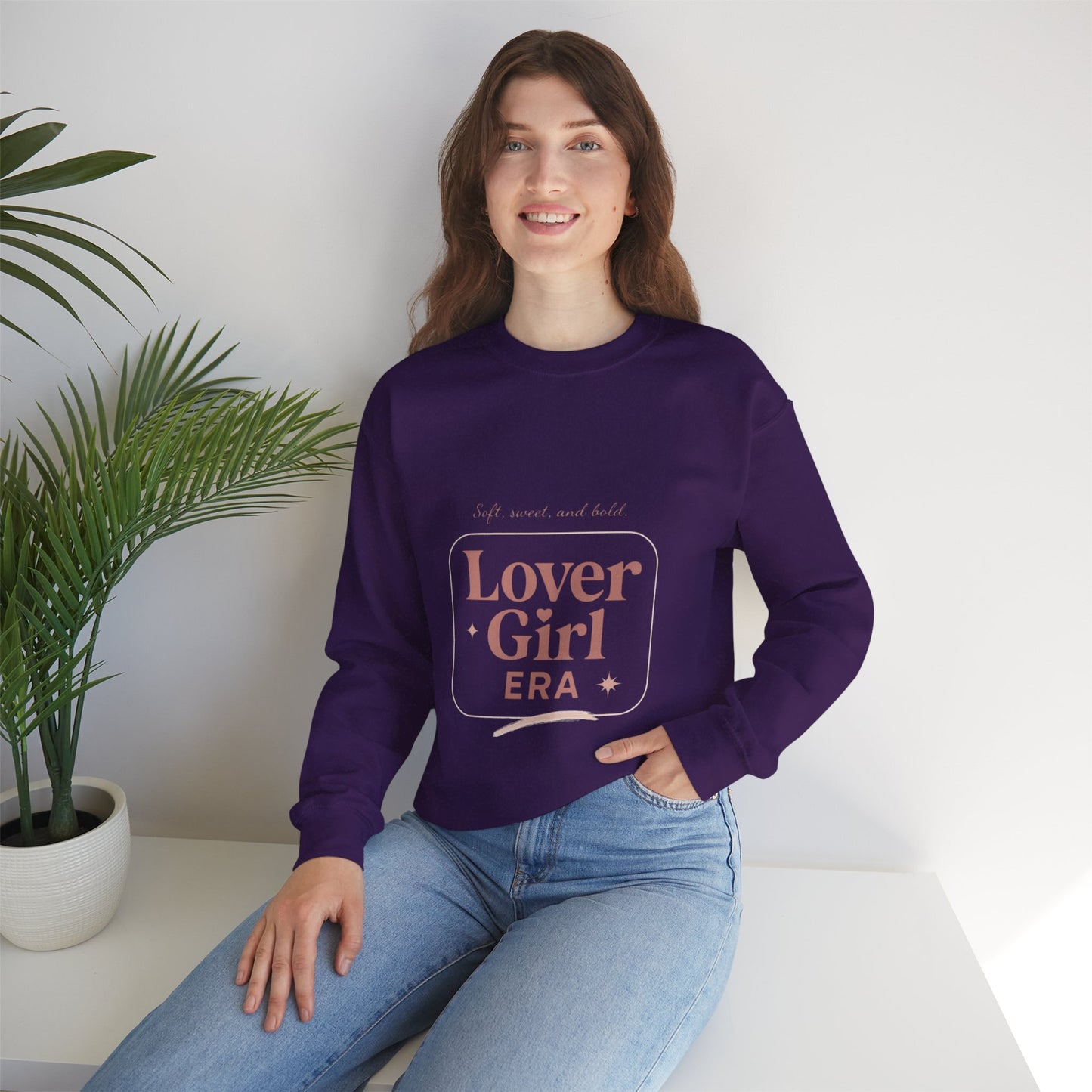 Lover Girl Valentines Sweatshirt | Cute Typography Heart Design
