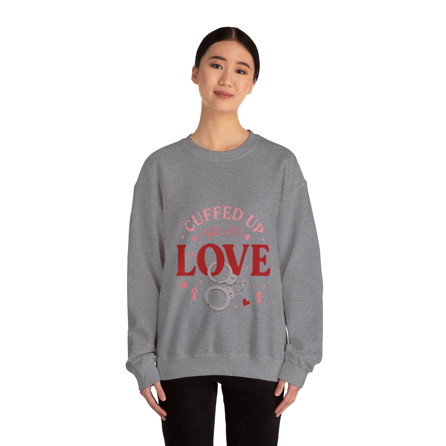 Cuffed Up in Love Crewneck Sweatshirt — Cozy Romantic Pullover
