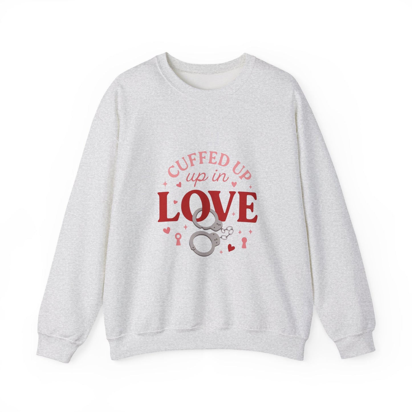 Cuffed Up in Love Crewneck Sweatshirt — Cozy Romantic Pullover