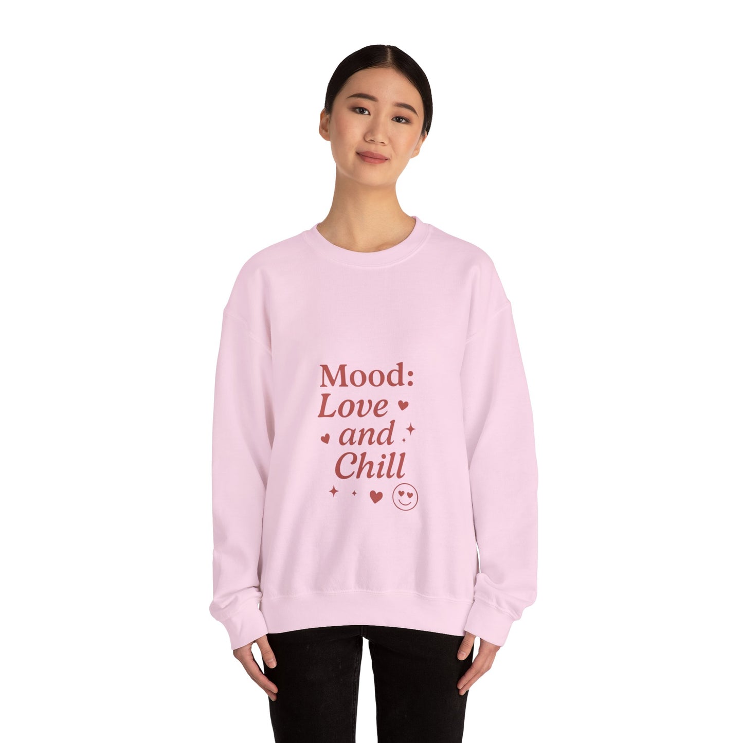 Mood: Love and Chill sweatshirt | Cozy slogan crewneck