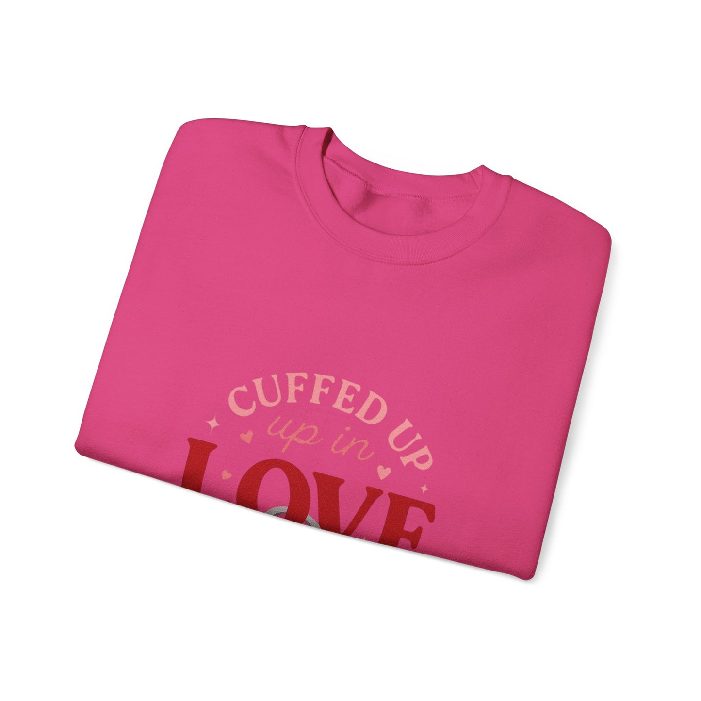 Cuffed Up in Love Crewneck Sweatshirt — Cozy Romantic Pullover