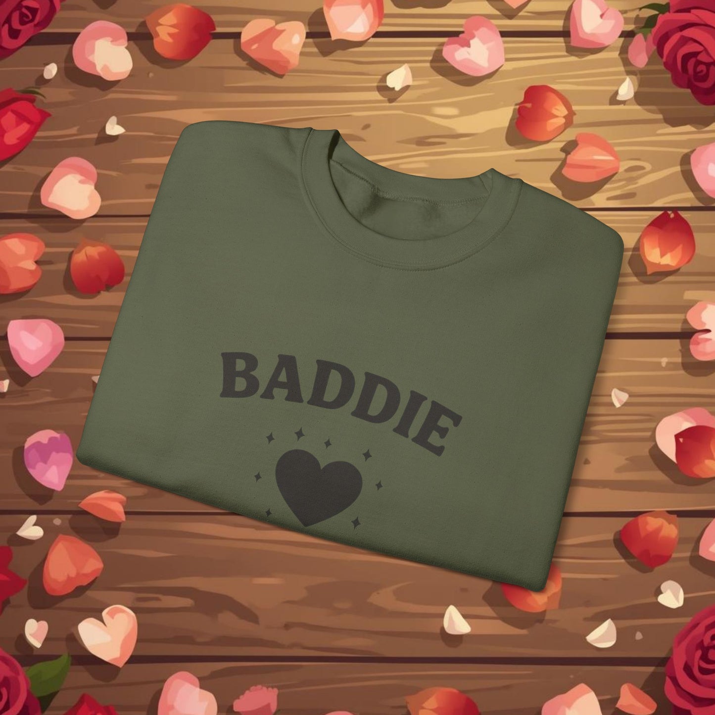 Baddie in Love sweatshirt | Heart typography crewneck