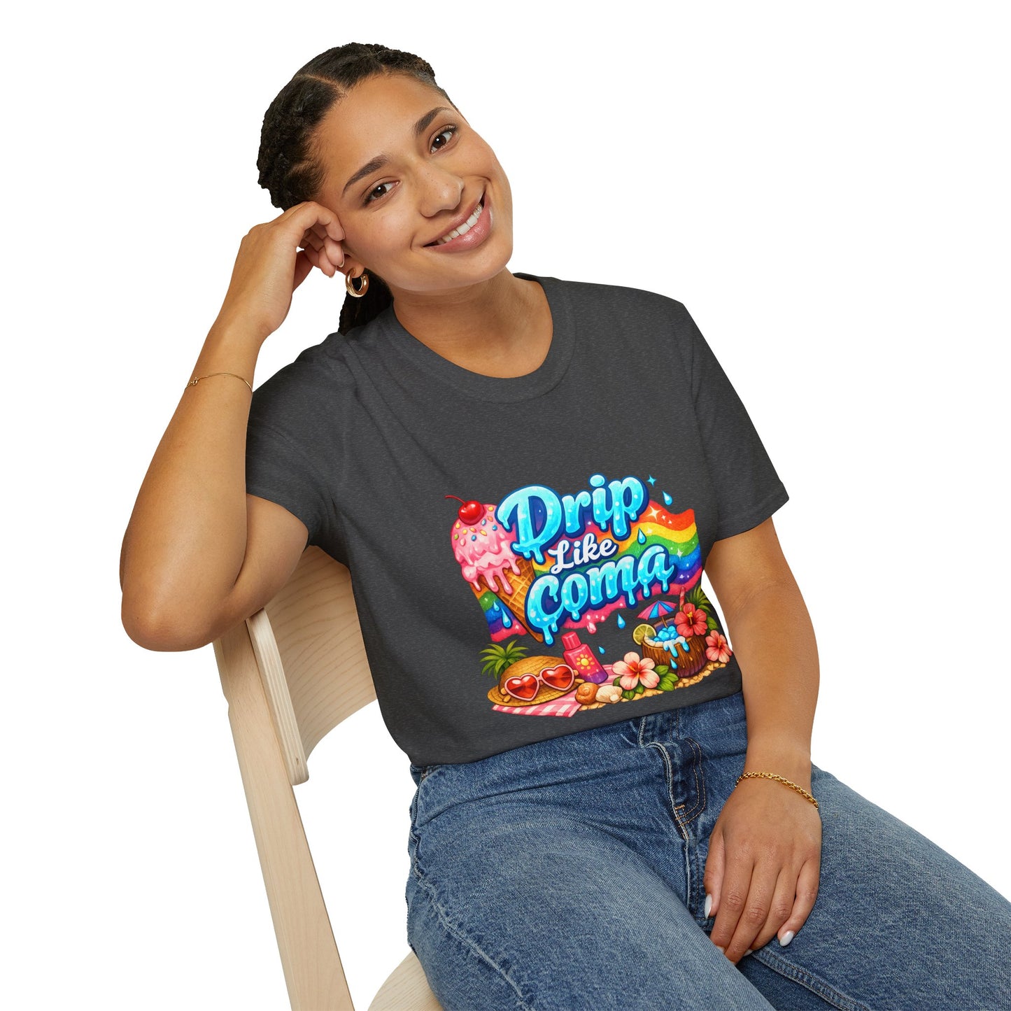 Drip Like Coma Tropical Graphic T-Shirt