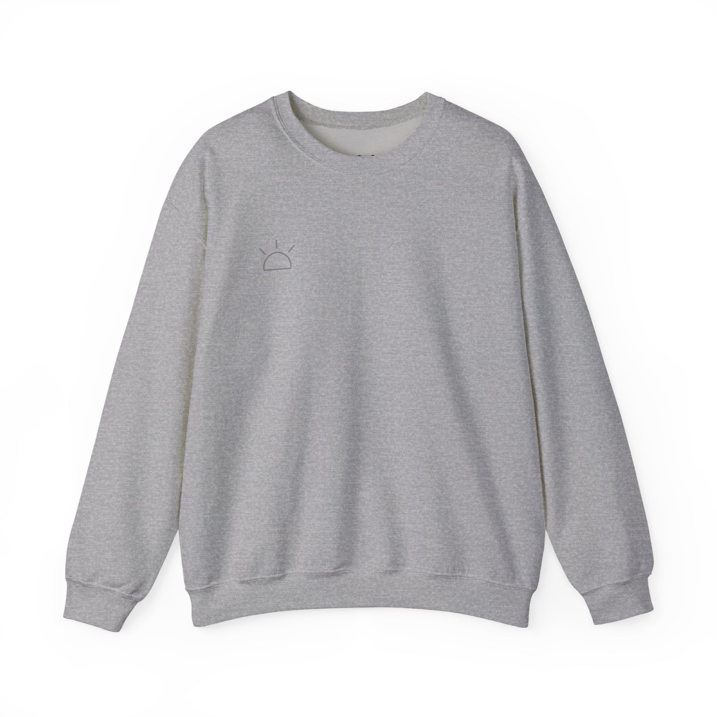 Minimal Sunrise Crewneck Sweatshirt — Simple Sun Outline Casual Pullover