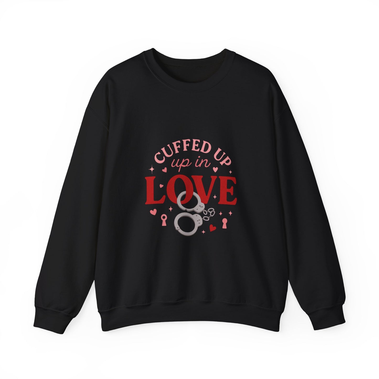 Cuffed Up in Love Crewneck Sweatshirt — Cozy Romantic Pullover