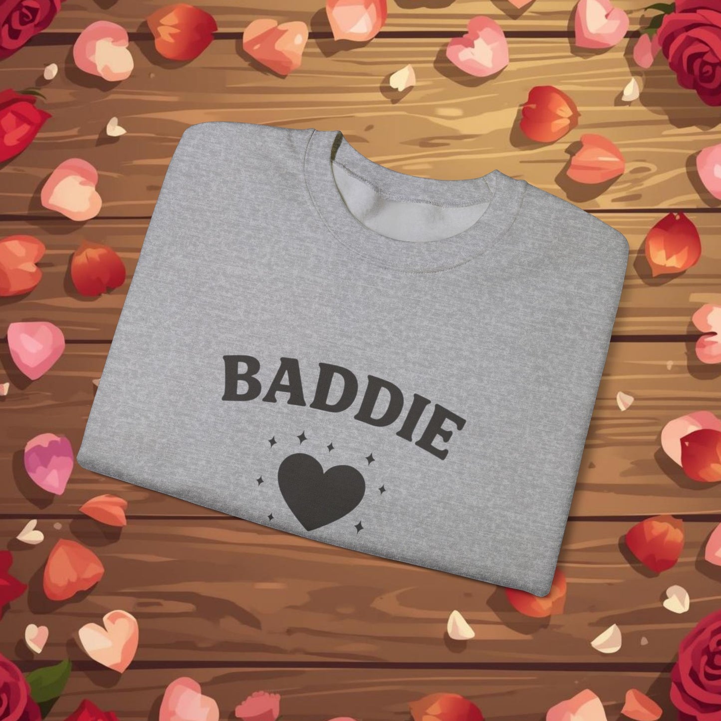 Baddie in Love sweatshirt | Heart typography crewneck