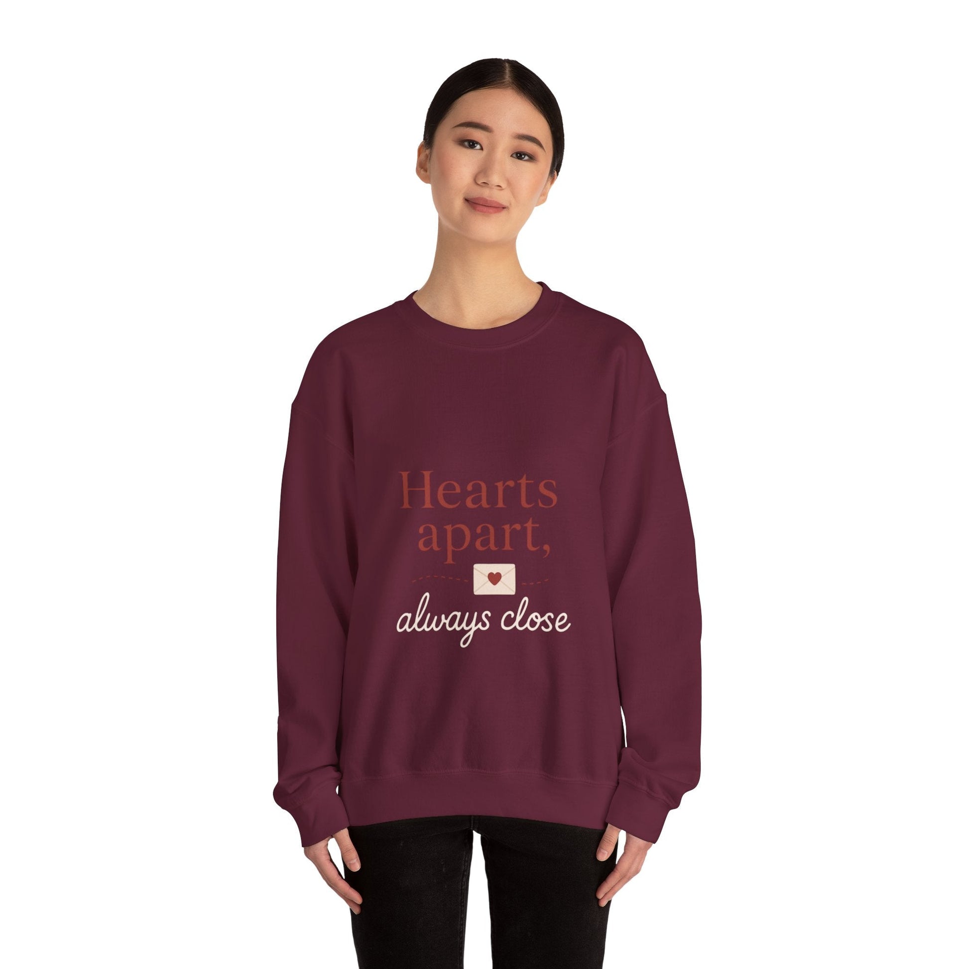 Hearts apart letterbox crewneck sweatshirt | long distance relationship Printify