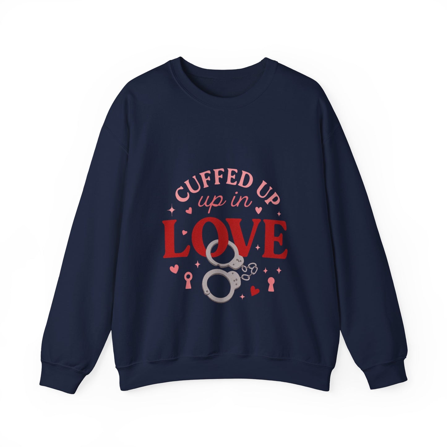 Cuffed Up in Love Crewneck Sweatshirt — Cozy Romantic Pullover