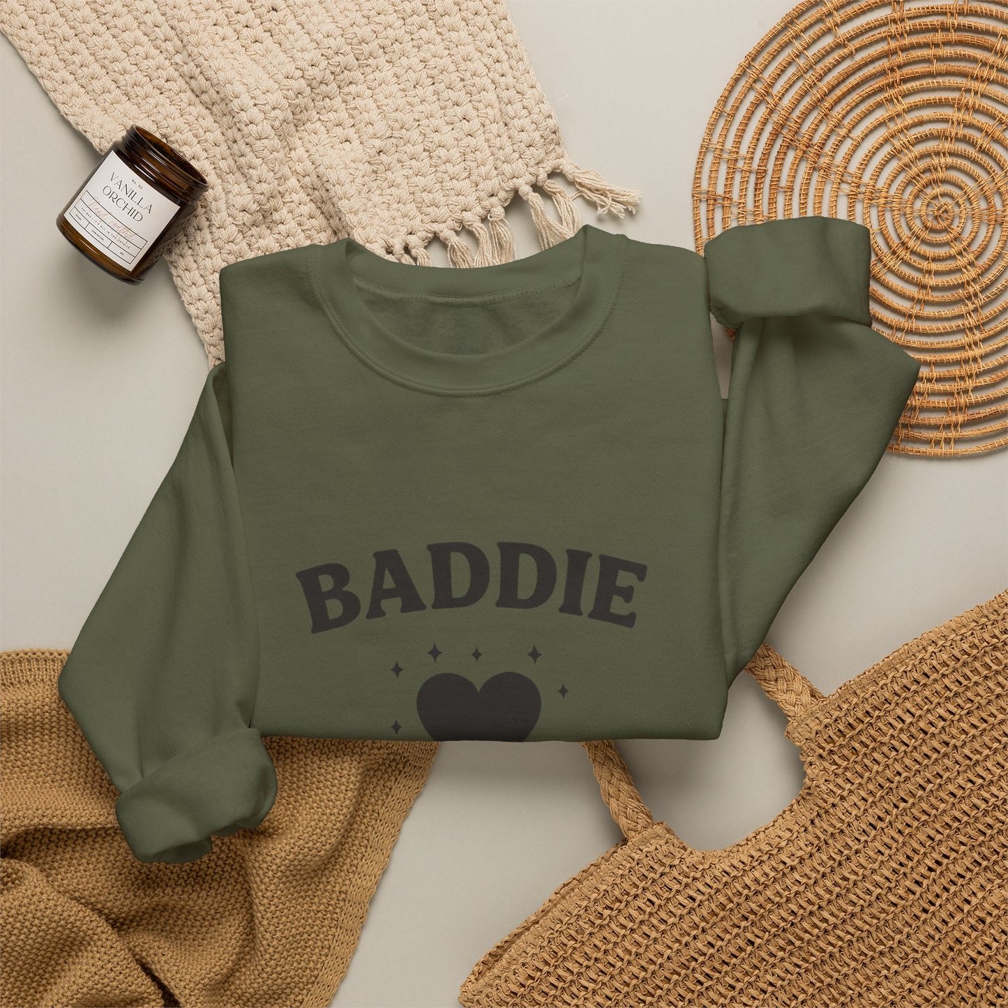 Baddie in Love sweatshirt | Heart typography crewneck