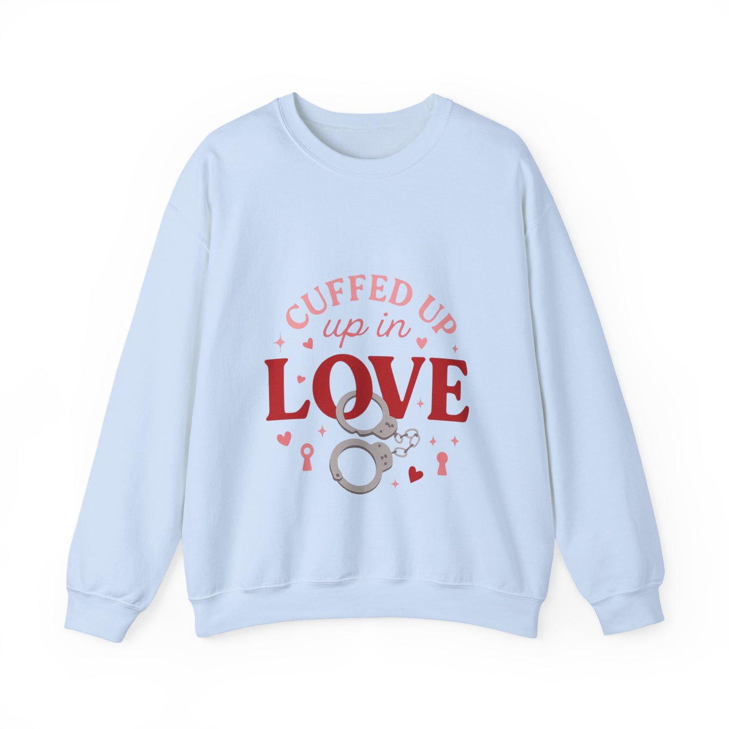 Cuffed Up in Love Crewneck Sweatshirt — Cozy Romantic Pullover