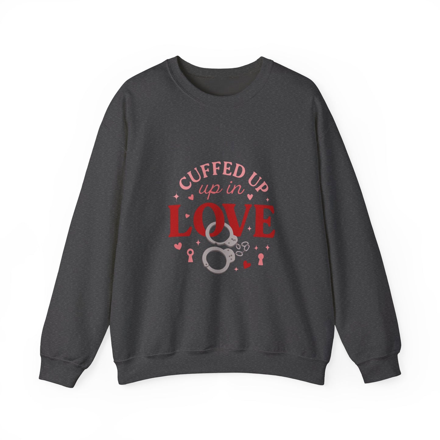 Cuffed Up in Love Crewneck Sweatshirt — Cozy Romantic Pullover