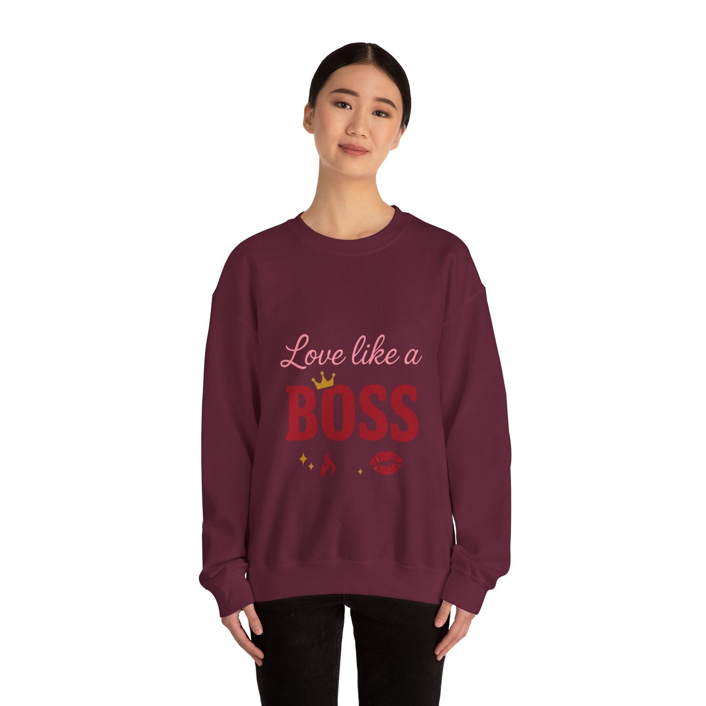 Love Like a Boss sweatshirt | Romantic typography crewneck Printify