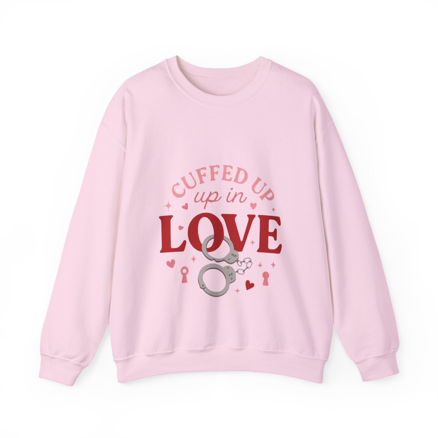 Cuffed Up in Love Crewneck Sweatshirt — Cozy Romantic Pullover