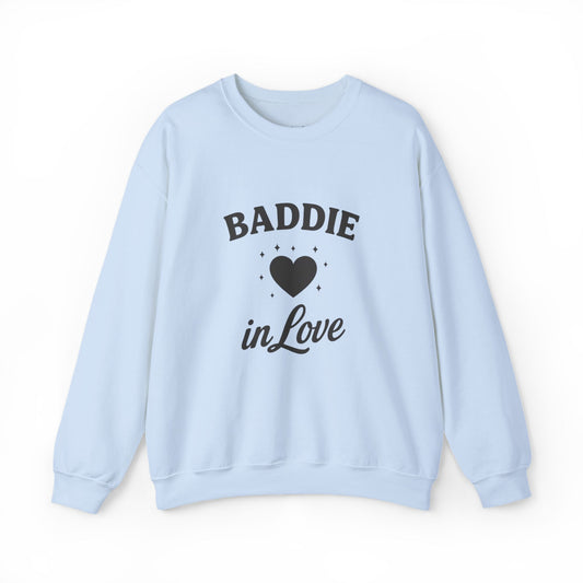 Baddie in Love sweatshirt | Heart typography crewneck
