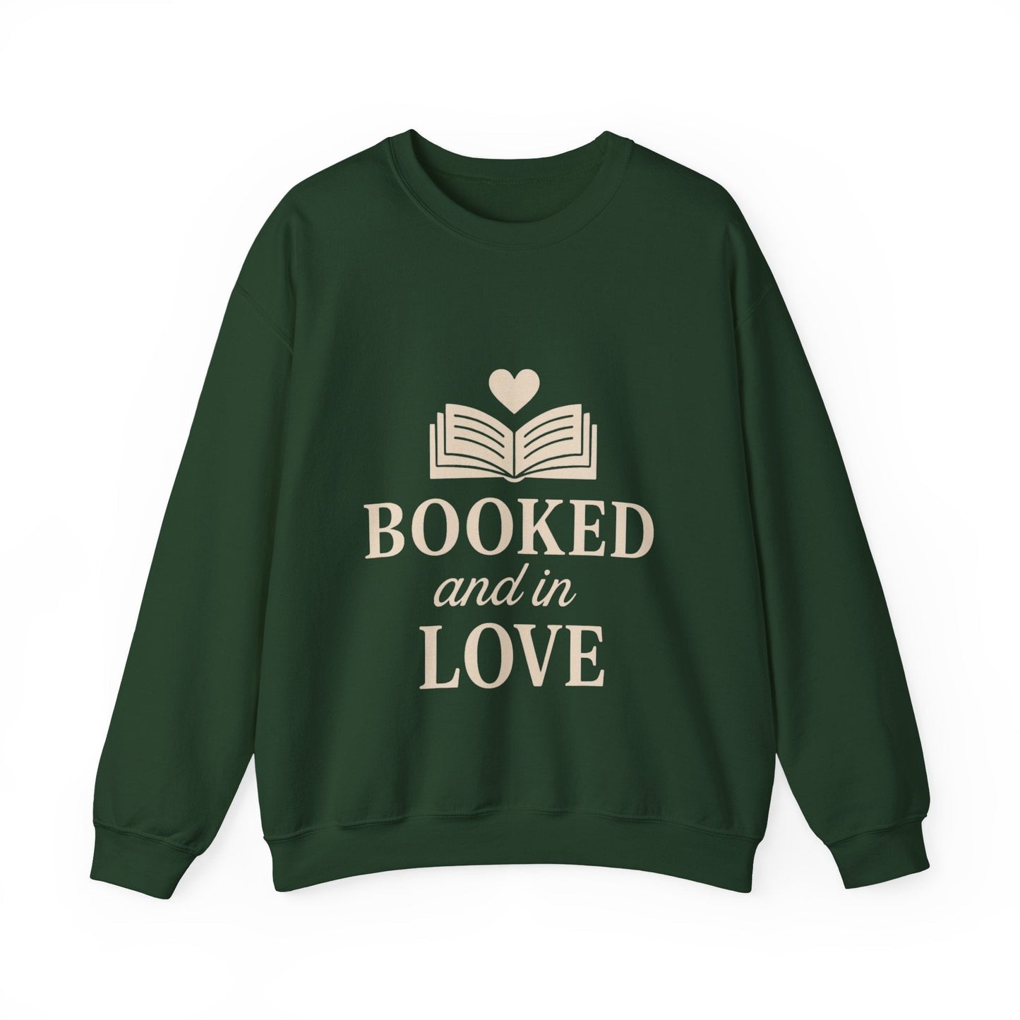 Booked and in Love Sweatshirt | Book Lovers Crewneck, Reading Graphic Printify